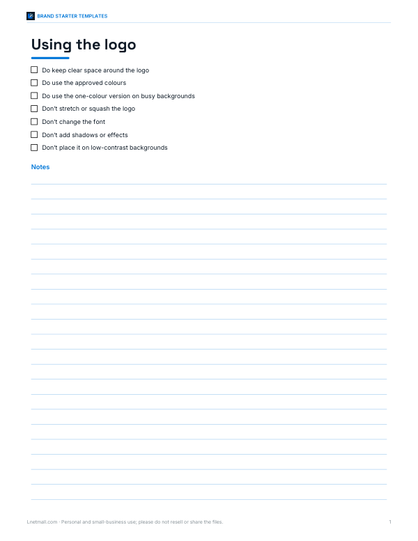 Preview of Printable Logo Do's and Don'ts Sheet